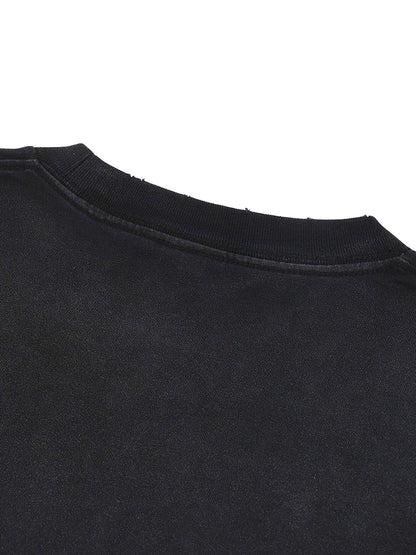 Hand-Frayed Sunfade Paint Splatter T-Shirt