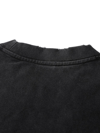 Heavyweight Vintage Washed Frayed T-Shirt ODMPOD   Novara Studio