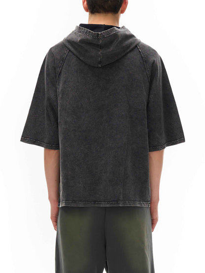 Snow Washed Hooded Boxy T-Shirt