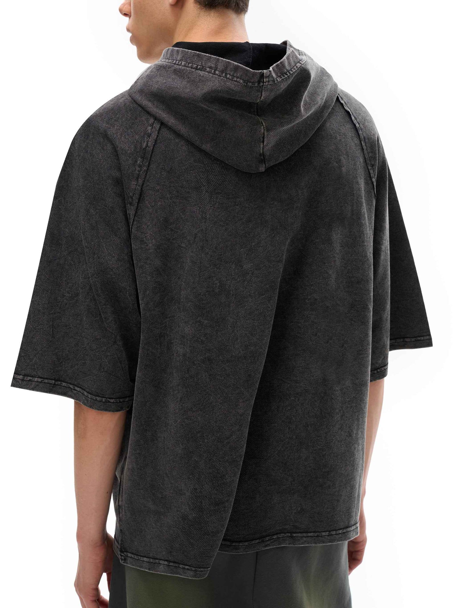 Snow Washed Hooded Boxy T-Shirt
