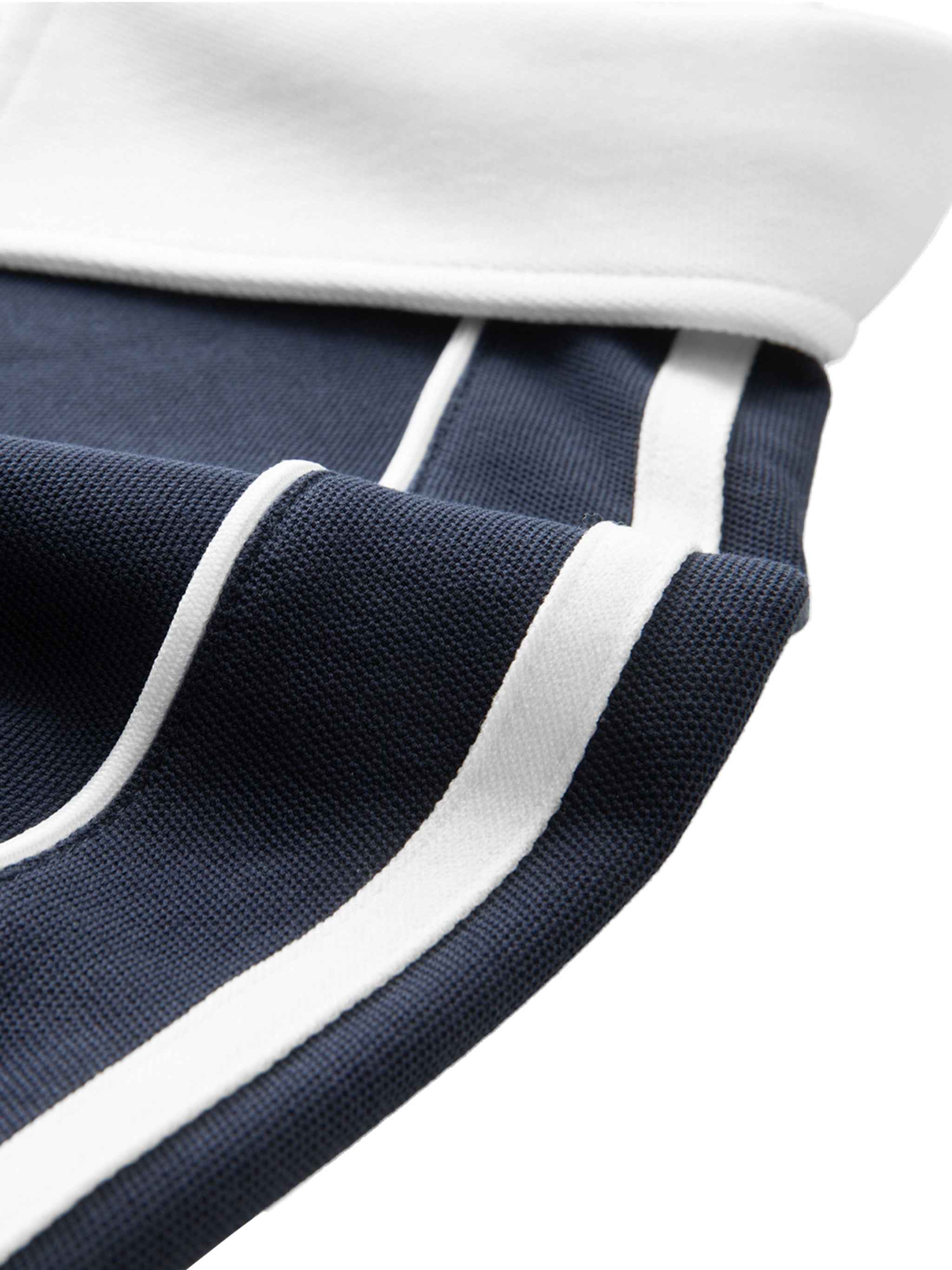 Contrast Collar Short-Sleeve Polo Shirt