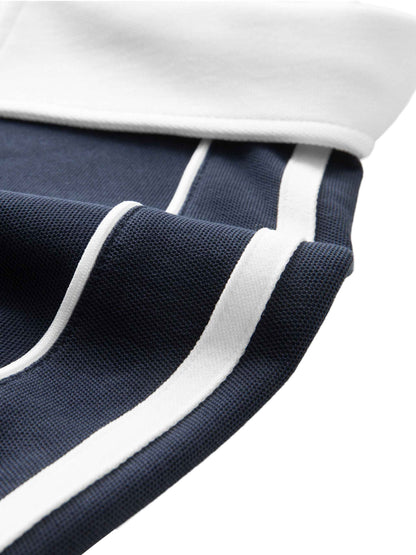 Contrast Collar Short-Sleeve Polo Shirt