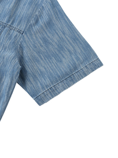 Distressed Wash Short-Sleeve Shirt ODMPOD   Novara Shop