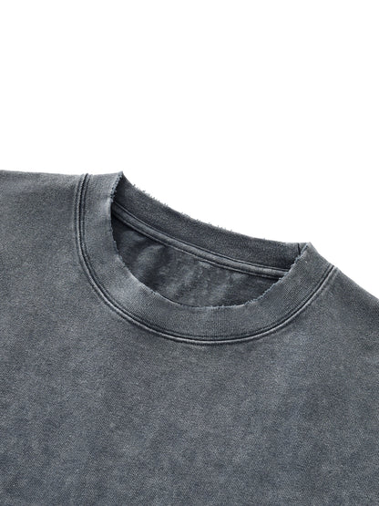 Snow Wash Raw-Hem Boxy T-shirt ODMPOD   Novara Studio