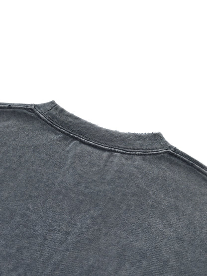 Snow Wash Raw-Hem Boxy T-shirt ODMPOD   Novara Studio