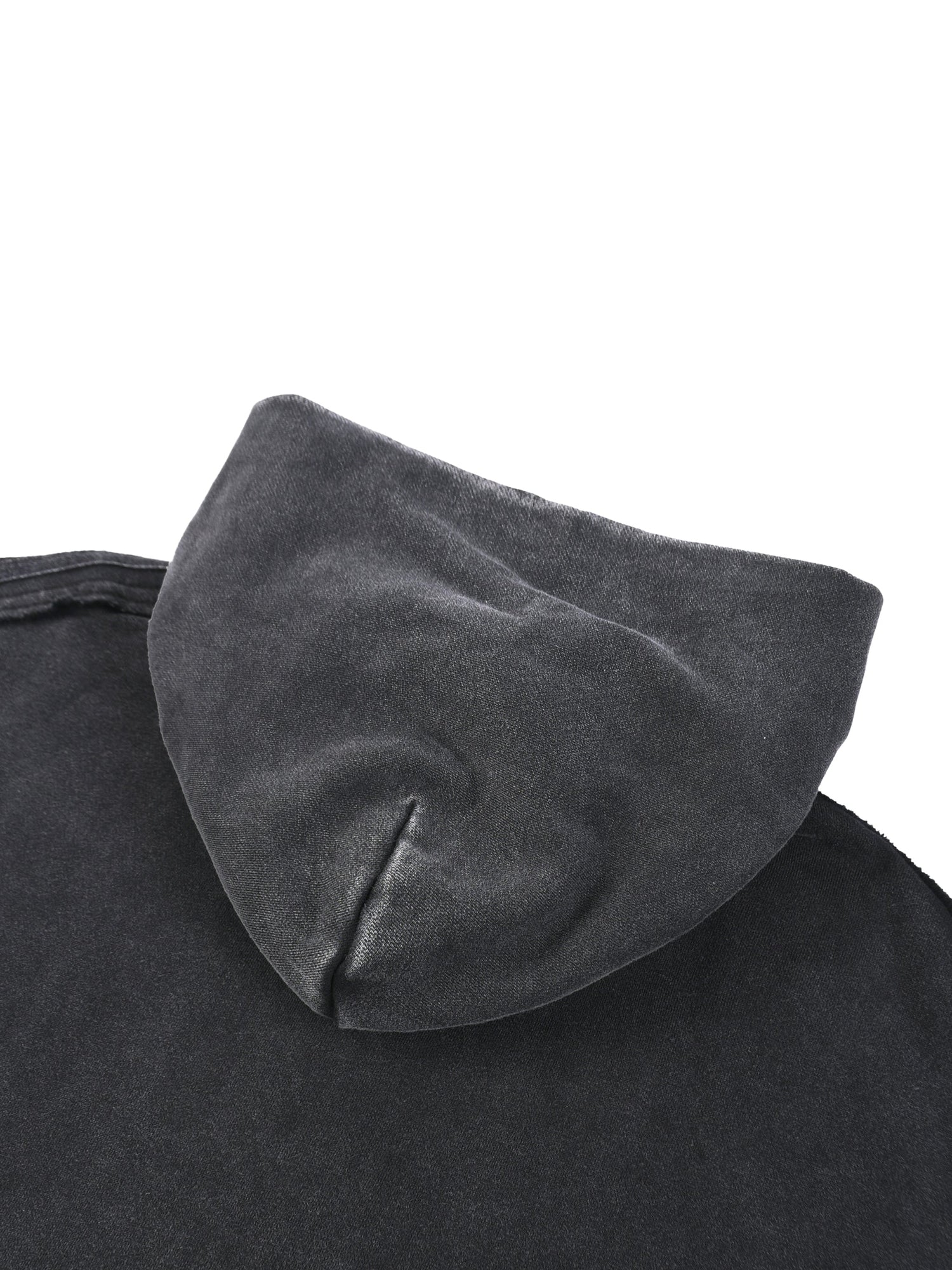 Snow Washed Tape Raw Edge Zip Hoodie ODMPOD   Novara Shop