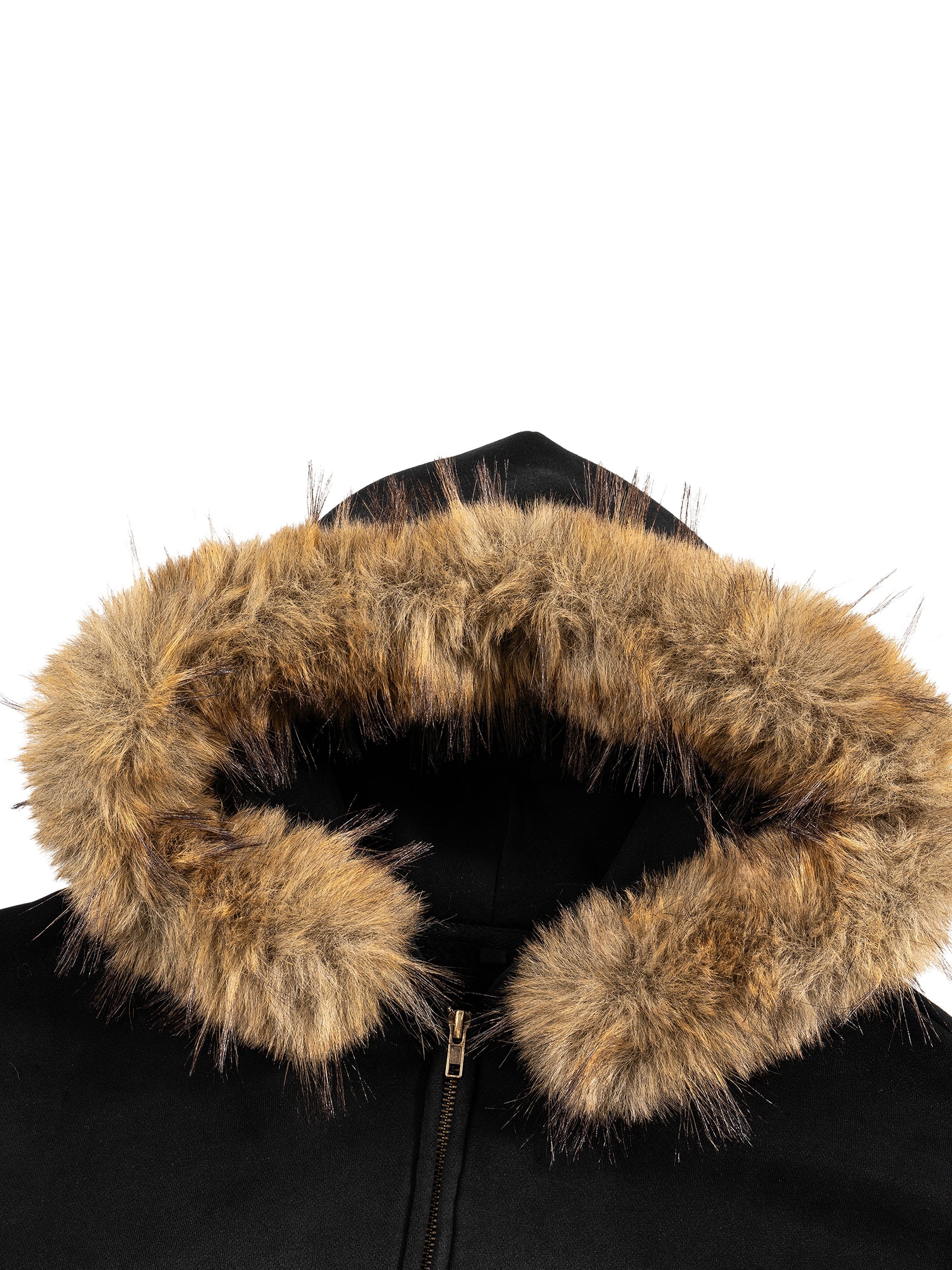 Sun Fade Boxy Detachable Fur Hoodie ODMPOD   Novara Shop