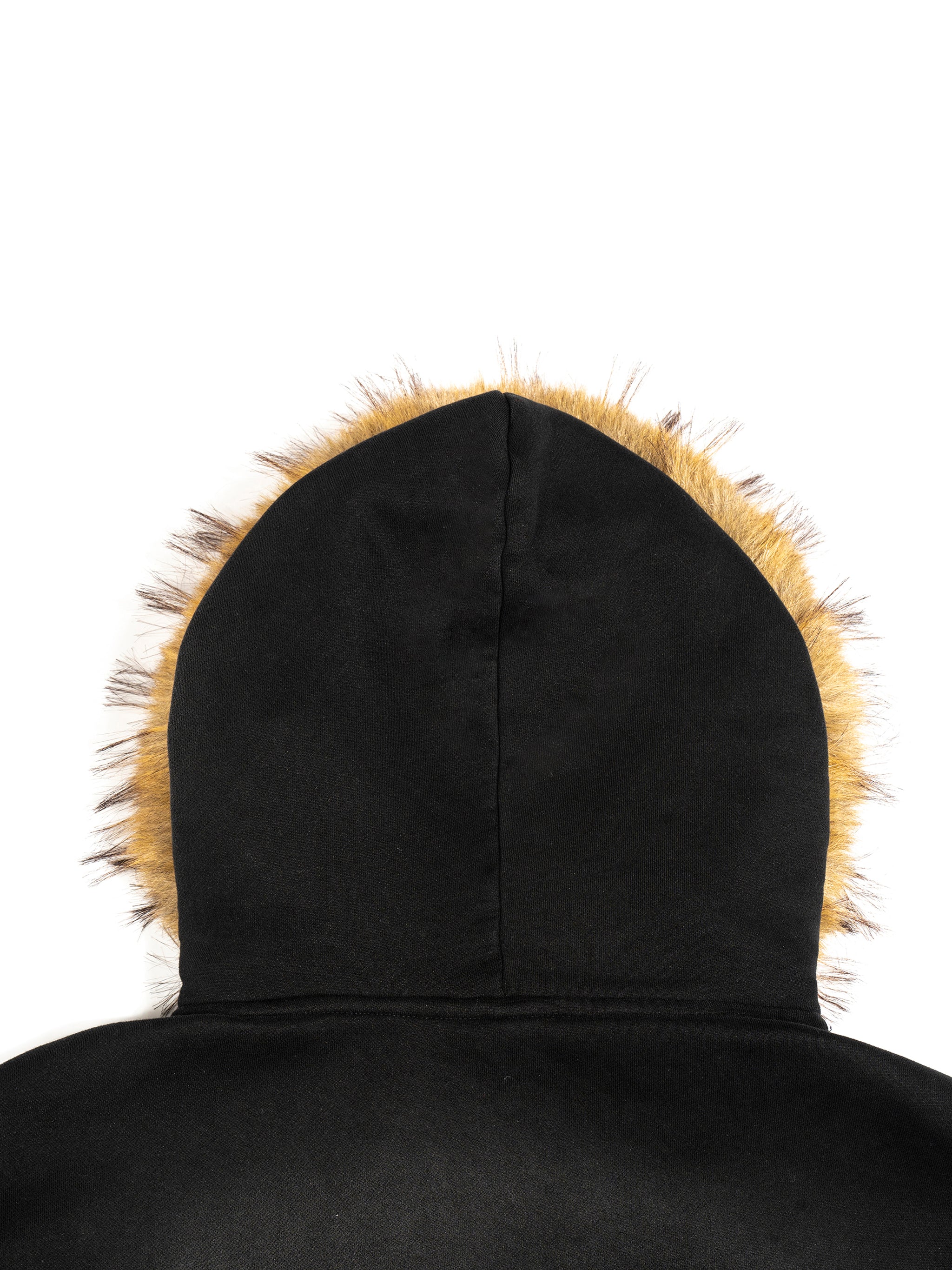 Sun Fade Boxy Detachable Fur Hoodie ODMPOD   Novara Shop